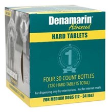 Denamarin Advanced Medium Dog 12-34lbs HARD TABLET 4 bottles/bx 30ct each