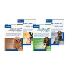 Milbehart Large Gray 51-100lb Dog (CAT 12-25lb) Flavortab 6 dose 10 cards/bx