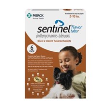 Sentinel Flavor Tabs Brown 2-10lbs 6 Dose